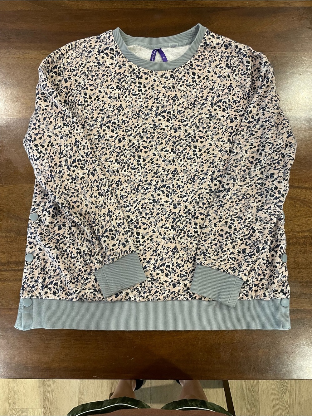 Seraphine Pink and Navy Leopard-Print Crewneck Sweatshirt